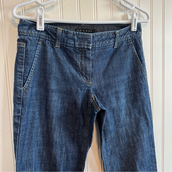 Theory Dark Blue Flare Jeans - Picture 3 of 8